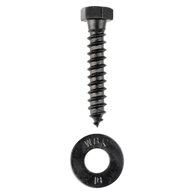 MAKERS BOLT 3/8 x 2 (50 Pack) Lag Screw Kit, 50 Screws and 50 Washers, Ceramic Black Ruspert Coating for Exterior Use, Meets ASTM A307 and ASME B18.2.1, Industrial/Commerical Grade by - Image 2